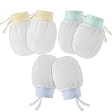 Hifot Neugeborenes Baby Baumwollhandschuhe No Scratch Fäustlinge 3 Paar, Infant Kleinkind Jungen Mädchen Soft Anti Scratch Fäustlinge für Baby Care - süße Pattens