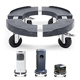 Humagineer Rollbrett mit Bremse, 220kg Schwerlast-Transportroller, Verstellbar 38-48CM, Rundes Design, Grau Podest mit 76mm Rollen für Luftreiniger, Säulenventilator, Heizgeräte, Eimer