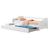 [en.casa] Tandembett 2X 90x200cm Weiß Ausziehbett Doppelt...