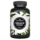 Vitamin B Komplex - 180 vegane Kapseln - 500µg Vitamin B12 - alle 8 B-Vitamine (B1, B2, B3, B5, B6, B7, B9, B12) - Mit bio-aktiven Vitamin B-Formen -laborgeprüft, in Deutschland produziert