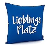 heimtexland ® Outdoorkissen 45x45 Dekokissen Outdoor Garten Lounge Deko Kissen Typ839 Lieblingsplatz Blau