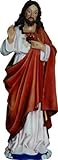 Unbekannt Figur des Heiligen Herzens Jesus, Höhe 15 cm, handbemalt