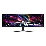 Samsung Odyssey Neo G95NC Curved Gaming Monitor, 57 Zoll, VA-Panel, 7.680 x 2.160 Pixel, Quantum Mini LED, Freesync Premium Pro, Bildwiederholrate 240 Hz, Reaktionszeit 1 ms (G/G), Weiß