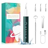 Zahnsteinentferner Zahnreinigung IPX7 Asserdicht mit 4 Modi und 4 Düsen Tragbare Elektrische Munddusche von Speiseresten und Reinigen Zahnbürste der Zähne USB-C Wiederaufladbar Grüner