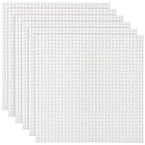 Lekebaby 6 Platten-Set Bauplatte Kompatibel mit Meisten Marken, 25 * 25cm, Weiß Grundplatte