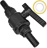 MegaHaustechnik Absperrkugelhahn + 2x Schlauchtüllen mit Außen Durchmesser ca.25mm für 1' Zoll Schlauch aus Kunststoff