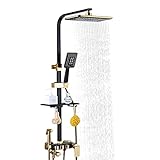 Regendusche Duschset Duscharmatur Durcheinander nderDuschsystem mit Ablage Duschsäule Rain Shower Faucet Set Duschstangeset mit Duschkopf Überkopfbrauseset Durcheinander