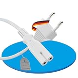 Sonero® Euro-Netzkabel, Strom-Kabel für Haushaltsgeräte, Euro-Stecker auf IEC-Buchse C7, 3,00m, weiß