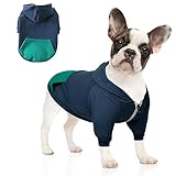 meioro Hunde Kapuzenpullis Warm Hundebekleidung Reißverschluss Hundekleidung Nette Haustier Hoodies (XL, Blau)