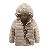 BlzzWo Winterjacke Mädchen und Jungen Leichte Daunenjacke Kinder Leichtgewichtige Warme Softshelljacke Steppjacke Puffer Jacke Herbst Mit ReißVerschluss Winddicht Kapuzenjacke Winter Freizeitjacke