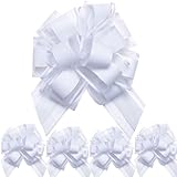 Geschenk Schleife, 5 Stück Große Schleife Riesen Schleife Geschenk. Große Pull Bow für Auto Dekor Hochzeit New Houses Party Feier Geschenkschleife Tüten-Weiß