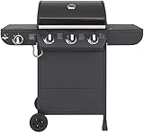 Gasgrill 'COLUMBUS' von El Fuego® 3 + 1 Brenner Grill Smoker Grillwagen BBQ, inkl. Seitenbrenner, verchromter Warmhalterost, Brenner aus Edelstahl, auf Rädern AY 562