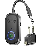 Bluetooth 5.3 Senderempfänger, 2-in-1 kabelloser Bluetooth-Adapter, kompatibel mit 2 AirPods/kabellosen Kopfhörern, Dual-Pairing, 3,5-mm-AUX-Klinkenstecker, kabelloser Audio-Transmitter für TV