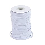 BOKFJBP 6mm Gummiband，50 Meter Gummibänder Nähen Gummibänder Nähen für Nähen und Haushalt Hosengummi DIY Handwerk Stoffe Zum Nahen Elastisches Band Weißes