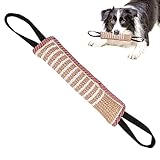 Capgoost 1 Stück Beisswurst für Hunde, Jute Beisswurst mit 2 Griff, Tauziehen Zerrspiele Hund, Robustes Jute Hundespielzeug, Hundesport Training Spielzeug, Welpentraining Spiel Hundebiss Spielzeug