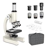 HUTACT Mikroskop für Kinder Erwachsene Anfänger: 40-2000X Compound Biologie Mikroskop mit Slide Kit und Aufbewahrungskoffer - für Science Explore Education