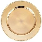 Event Kauf Platzteller Gold mit Perlrand 1 Stück Ø 33 cm B Ware - Unterteller Dekoteller für Hochzeit, Weihnachten - wiederverwendbar