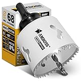 Lochsäge 68 mm - Amboss Bi-Metall (inkl. 6-kant Standard-Aufnahme) ideal für Hohlwanddose, LED-Spot, Steckdose in Gipskarton/Holz