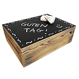 WoodGall Holzkiste mit Deckel groß 40×30×13cm – Aufbewahrungsbox Holz mit Deckel zu Hause – Holzbox geflammt – Spielzeug, Kiste, Holz – Idee für eine Geschenkbox Holz Deckel als Kreidetafel