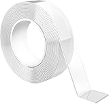 GRIFEMA Doppelseitiges Klebeband Extra Stark, 3 Meter Nano Tape Strapazierfähig, Spurlos, Abnehmbar, Mehrzweck