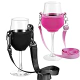 IKOPFLN 2 Stück Weinglashalter zum umhängen, becher zum umhängen für wine glass, gläserhalter hängend, weinglas anhänger, weinglas halterung
