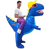 LUVSHINE Dino Kostüm Erwachsene, Cooles Dinosaurier Kostüm mit Sonnenbrille, Lustiges Aufblasbares Kostüm für Strandparty, Geburtstag, Sommerurlaub