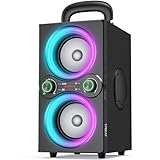 TPBEAT Bluetooth Lautsprecher, 80W Wireless Bluetooth Box Musikbox Groß, Bass Boost, with Licht, 100dB Huge Sound TWS Stereo Party Soundbox, mit Mikrofon Eingang/USB/TF/AUX