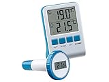infactory Wasserthermometer: Digitales Teich- und Poolthermometer mit LCD-Funk-Empfänger, IPX8 (Pool Funkthermometer, Wasser Thermometer Funk, Wassertemperatur)