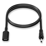 USB C auf DC 3,5 mm x 1,35 mm Adapterkabel, 1 m Typ-C-Buchse auf Stecker, Ladekabel, Verlängerungskabel für Mini-Ventilator, LED-Lichtstreifen, Webcam-Router, Recorder, Scanner, 1 Stück