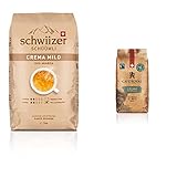 Schwiizer Schüümli Mild Ganze Kaffeebohnen 1kg - Intensität 1/5 - UTZ-zertifiziert & Café Royal Honduras Crema Kaffeebohnen 1kg - Intensität 3/5-100% Arabica Fairtrade