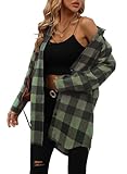 Jhsnjnr Damen Mode Longshirt zum Knöpfen Leichte Oktoberfest Kariertes Hemd Oversized Flanell Bluse mit Taschen