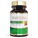 BodyFokus SynBiotik Vital Aktiv | spezielle Bakterienstämme & Präbiotika - natürliche Inhaltsstoffe - enthält Calcium - 30 Kapseln - in Deutschland hergestellt