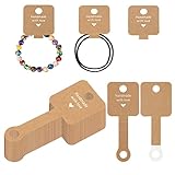 G2PLUS Selbstklebende Armbänder Displaykarten, Braun Halsketten Display Karten, 100 Stück Schlüsselanhänger Ohrringe Display-karten, 10x 4cm Kraftpapier Display-karten für Haarclips, Schmuck