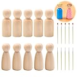 YGCQFH 20 Stück Holzfiguren zum Bemalen 75mm - Unvollendete Holzpuppen Familie zum Basteln - Für DIY Hochzeitsdekoration, Geburtstag, Weihnachten & Kinderaktivitäten