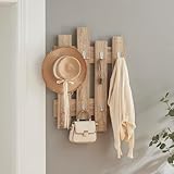 [en.casa] Wandgarderobe Raseborg Flurgarderobe mit 16 Haken Garderobe Garderobenpaneel Diele max. 5 kg Kleiderhalter 60 x 80 cm Eiche-Optik