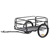VEVOR Fahrradanhänger 72kg Tragkraft Transportanhänger faltbar und kompakt verstaubar Schnellverschluss mit Universalkupplung 40,6cm Räder sichere Reflektoren passend für 558,8-711,2mm große Fahrräder