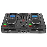 Vonyx CDJ450 - DJ Konsole, DJ Mischpult Bluetooth, DJ Controller mit zwei MP3 CD Mediaplayern, USB, 2 Deck DJ Pult Console, Jogwheels, Scratch, 2-Kanal-Mixer, XLR, Chinch, DJ Mixer für Anfänger