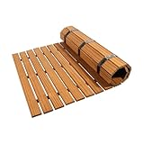 Home Deluxe Saunamatte aus Holz Sanya - Natur I Saunamatte, Saunaunterlage, rutschfeste Saunamatte, Holz Saunamatte, Bambus Saunamatte, hygienische Saunamatte, Saunazubehör, Sauna Bodenmatte,