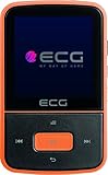 ECG PMP 30 8GB Black&Orange MP3/MP4-Player – Speicher 8 GB; 30 Vorwahlen für FM-Sender; MP3 von der Micro SD-Karte; Diktiergerät; Sportclip; Tastensperre; USB 2.0; In-Ear-Kopfhörer der Prämienreihe