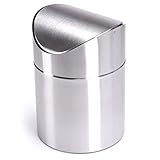 MSV Tischmülleimer Tischabfalleimer Abfallbehälter Küchenabfalleimer Edelstahl Schwingdeckel Maße (ØxH): 12 x 16,5 cm