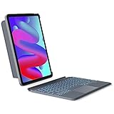 Inateck Tastatur Hülle für iPad Air 6 11 Zoll 2024,iPad Air 5/4 10.9 Zoll,iPad Pro 11 Zoll 4/3/2/1,Hoch-/Querformat Ständer,Abnehmbare Touchpad mit 7-Farbiger Hintergrund Beleuchtung,QWERTZ, KB04111