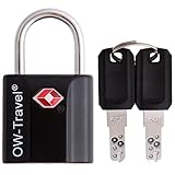 OW-Travel Schloss mit Schlüssel Kofferschloss Vorhängeschloss Gepäckschloss Sicherheitsschloss Schlüsselschloss Diebstahl Sichere Lock TSA Schloss für Reisekoffer Spind Rucksack Luggage:1Schwarz