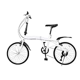 Erwachsene Faltrad Klappfahrrad 6Gang Klapprad Camping City Bike Doppel V Bremse FahrräDer KlappräDer Leicht Folding Kleines Fahrräder Mit Schaltung FüR Damen Und Herren Geeignet Load 20Zoll 90Kg