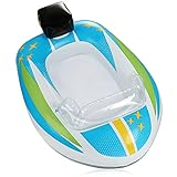 COM-FOUR® Schwimmfigur im Motorboot Design - Gummiboot aufblasbar für Kinder - Luftmatratze für Badespass - Badefigur für Strand und Pool (weiß-blaues Boot)
