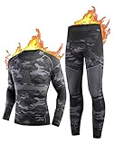 NOOYME Thermounterwäsche Herren Atmungsaktiv Thermoaktiv Funktionswäsche Herren Funktionsunterwäsche Herren Set Flexibel Skiunterwäsche Herren Warme Unterwäsche für zu Hause Winter