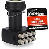 [ Test 2X SEHR GUT *] ZEHNDER Octo LNB, LTE Abschirmung, Sun Protect UV Schutz, Digital 8-Fach 4K LNB für 8 Teilnehmer, für Fernseher Sat Receiver, HD 8fach LNC für Satellitenschüssel Satelliten