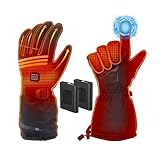 Verbesserte Beheizbare Handschuhe Herren Damen,7.4V/2×5000mAh Beheizte Handschuhe mit Wiederaufladbare Akkus,4 Einstellbarer Temperatur,wasserdichte,für Winter Outdoor Motorrad, Radfahren, Skifahren
