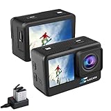 Xilecam Action Cam 4K WiFi wasserdichte Kamera Dual-Bildschirm 131FT Sports Kamera Ultra HD Unterwasserkamera mit 2X 1350mAh Akku undMultifunktionale Zubehörtasche