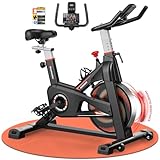 Advamsoler Heimtrainer Fahrrad mit App, Leises Ergometer Hometrainer Fahrrad mit LCD-Monitor, Magnetwiderstand, Tablet-Halter, Indoor Cycling Bike für Kardiotraining zu Hause, Bis 160KG