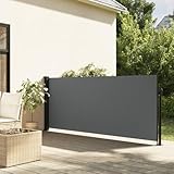 Seitenmarkise für den Außenbereich Terrasse 140x600 cm Anthrazit Sonnenschutz Unterstand Sichtschutz für Balkon Terrasse und Garten Sonnen-& Windschutz